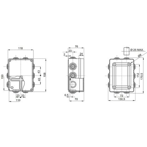 Cassetta di derivazione 150x110 con passacavi GEWISS GW44026