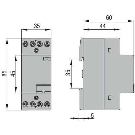 Contattore quadripolare 4 NA Bobina 220V AC 25A Lovato CN2510220