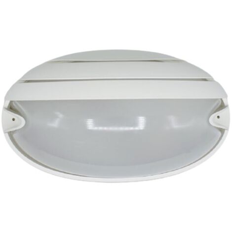 Plafoniera Bianca con griglia E27 IP55 a soffitto e parete Prisma CHIP OVALE 25 GRILL (1/4)