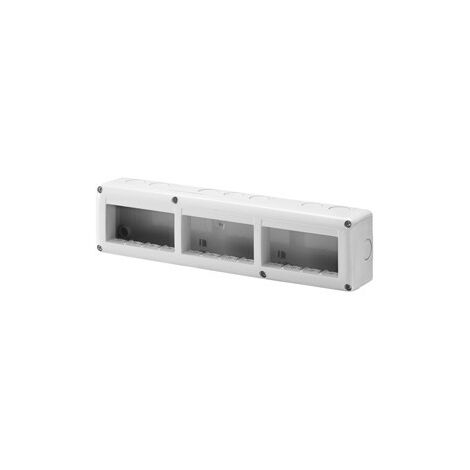 Contenitore orizzontale 12 posti -Modulo 4x3 per serie Gewiss System White  IP40 Grigio Ral7035 - GW27007