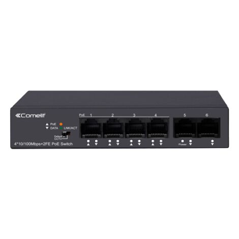 Switch HUB 4 porte POE e 2 Uplink 10/100 Mbps Comelit IPSWP06N100A