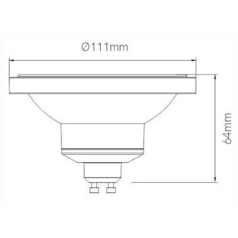 Lampadina led Beneito 15W 3000K luce calda attacco GU10 AR111 45°