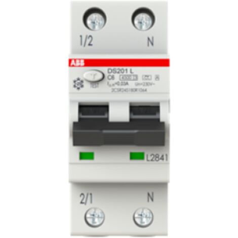 Interruttore differenziale ds201 lh 4 5ka 1p+n c10 a30 abb ds201lhc10a30