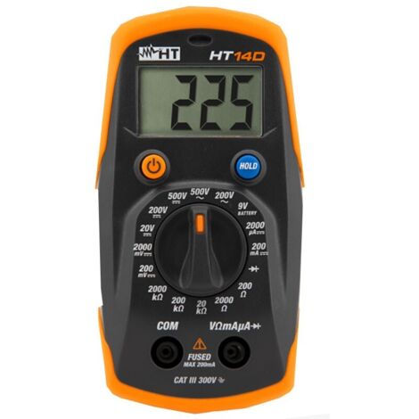 Multimetro digitale tascabile Tensione AC/DC 500V corrente DC 200mA HT14D HT HR00014D (1/4)