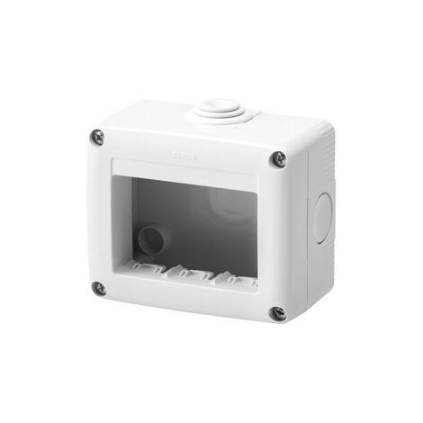 Contenitore orizzontale 3 posti per serie Gewiss System White IP40 Grigio Ral7035 - GW27003
