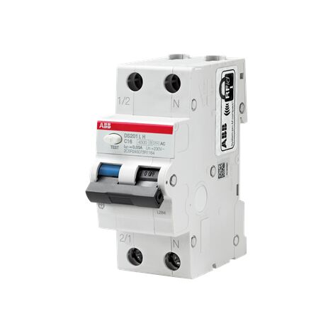 ABB DS201LHC10AC30 - Interruttore Magnetotermico Differenziale 1P+N Tipo AC C 10A 30mA 4500A