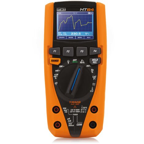 Multimetro TRMS Datalogger Display a colori HT64P con Pinza amperometrica 3000A AC HT HR00064P