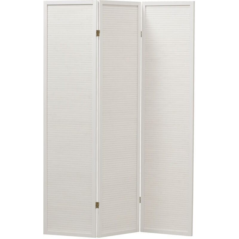 Paravent aus Kiefer und lackiertem Bambus