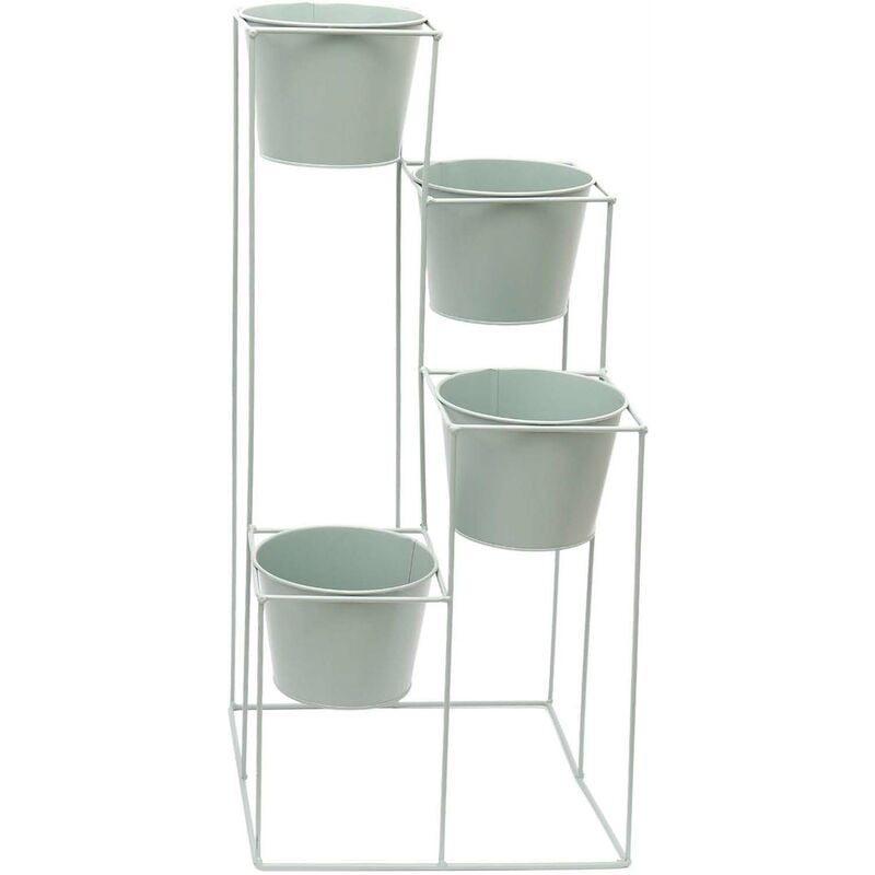 Pflanzenständer 4 Blumenkästen aus Metall Scandi 30 x 70 cm