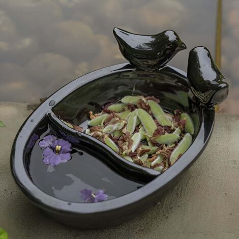 Badewanne Vogel aus schwarzem Terrakotta Vögel