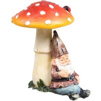 Zeroupshop Gartenzwerg Aus Kunstharz - Handbemalte Pilzpflücker Figur Für Den Garten