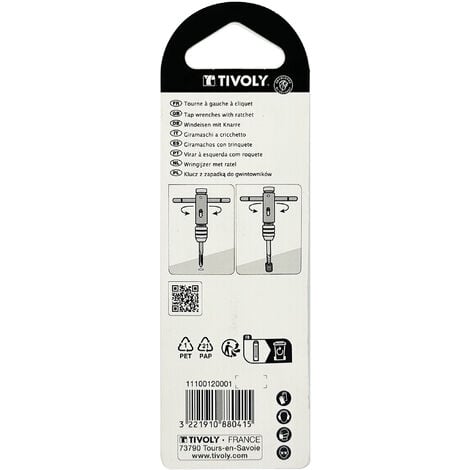 Tivoly • Tourne à gauche à cliquets M3 à M10 Ø 2,5 à 5,5mm