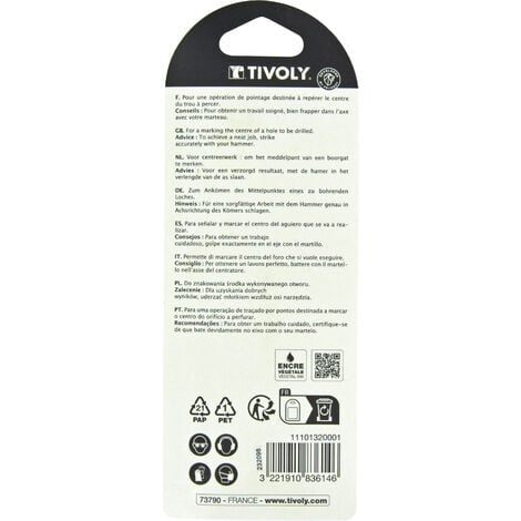 Tivoly • lot de 2 Pointeaux 100% Métal moleté, Ø 9-10mm