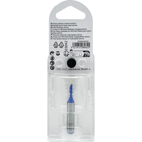 Tivoly • Fraise de Défonceuse à Rainurer Droit • Ø3mm • Lame en Carbure • Tige Ø8mm • Pour Travail du Bois