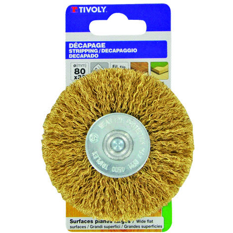 Brosse circulaire pour touret 125mm - Fils en acier laitonné - Décapage