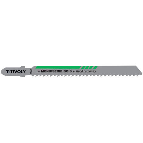 Tivoly • 2 Lames de Scie Sauteuse • Coupure Droite • Coupe Précise • Attache Type T • Pour la Menuiserie (1/2)