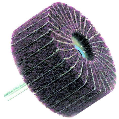 Tivoly • Roue à Lamelles Mixtes (Abrasif / Nylon) • Ø6030mm • Grain Corindon : 80 • Pour Ponçage des Métaux • Pour Ponçage du Bois