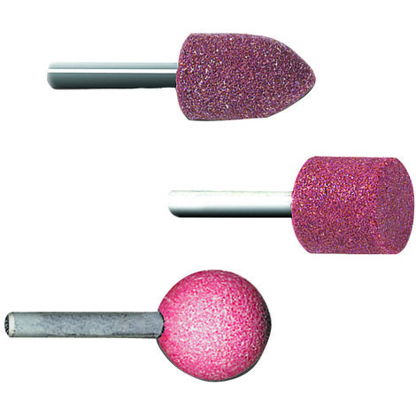 Tivoly • Lot de 3 Pièces • Assortiment de Meules • Meule Cylindrique / Meule Ronde / Meule Circulaire • Ø20mm • Pour Dégrossir du Métal