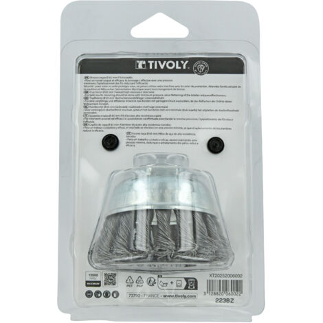 Brosse Métallique Tivoly Ø75mm Avec Attache M14 - Pour Meuleuse, Décapage Intensif Et Enlèvement De Rouille