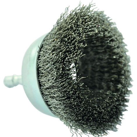 Tivoly • Brosse Coupe • Fil Inox • Ø75mm • Queue Hexagonale • Pour Décapage des Métaux • Spécial Inox (1/3)