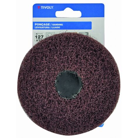 Roue Abrasive Mousse TIVOLY Grain 80 - Pour Perceuse, Nylon + Corindon, Décapage Bois/Métal