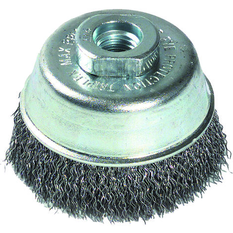 Tivoly • Brosse Coupe • Fil Acier Ondulé • Ø100mm • Alésage M14 • Pour Décapage du Métal