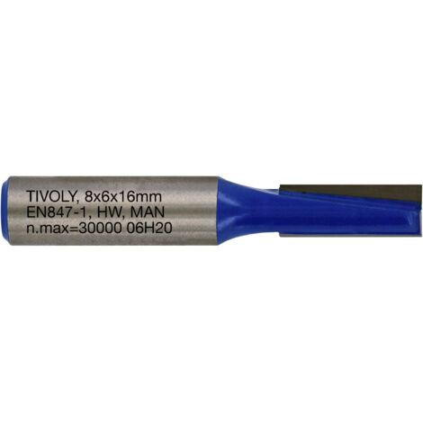 Tivoly • Fraise de Défonceuse à Rainurer Droit • Ø6mm • 2 Lames en Carbure • Tige Ø8mm • Pour Travail du Bois
