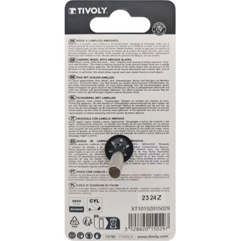 Roue Abrasive Tivoly - Ø60x30mm - Grain 80 - Pour Perceuse