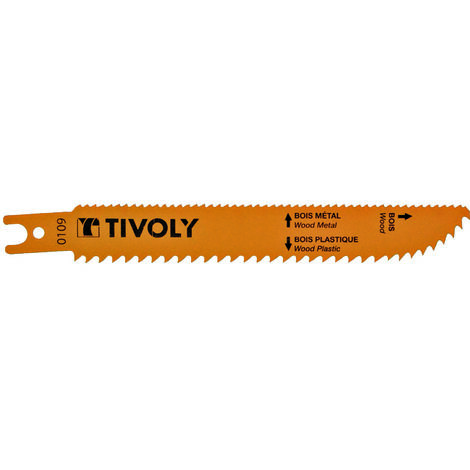 Tivoly • 2 Lames de Scie Sabre Multi-Directionnelles • Longue Durée de Vie • Attache Universelle Double • Pour Découpe du Bois • Pour Découpe de la Tôle • Pour Découpe du Plastique