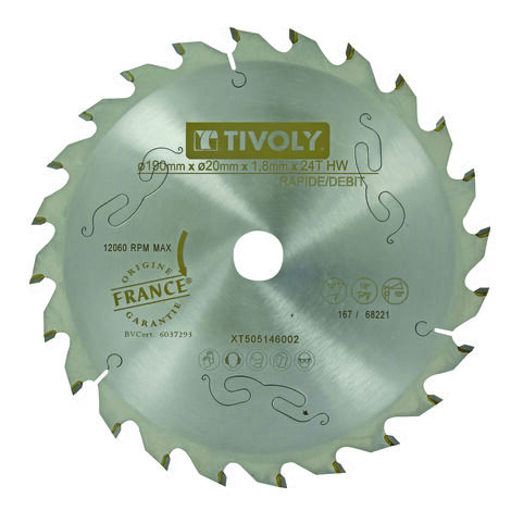 Tivoly • Lame de Scie Circulaire • Ø190mm • 48 Dents en Carbure • Excellente Finition • Pour Scie Portative • Pour Découpe du Bois (1/2)