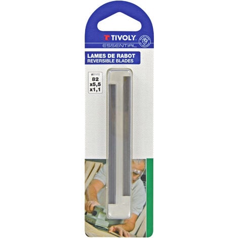 Tivoly • 2 Lames de Rabot Réversibles • Lames en Carbure • 82mm5,5mm1,1 mm • Pour tous les Rabots Électriques