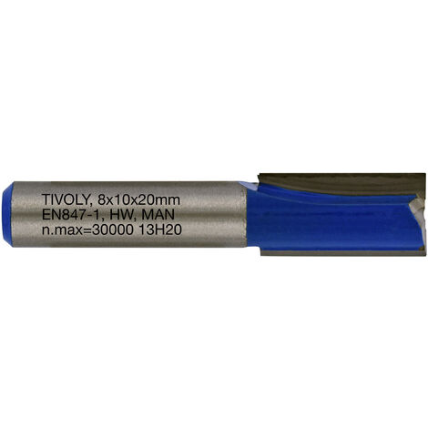 Tivoly • Fraise de Défonceuse à Rainurer Droit • Ø10mm • 2 Lames en Carbure • Tige Ø8mm • Pour Travail du Bois