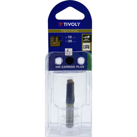 Tivoly • Fraise de Défonceuse à Rainurer Droit • Ø10mm • 2 Lames en Carbure • Tige Ø8mm • Pour Travail du Bois
