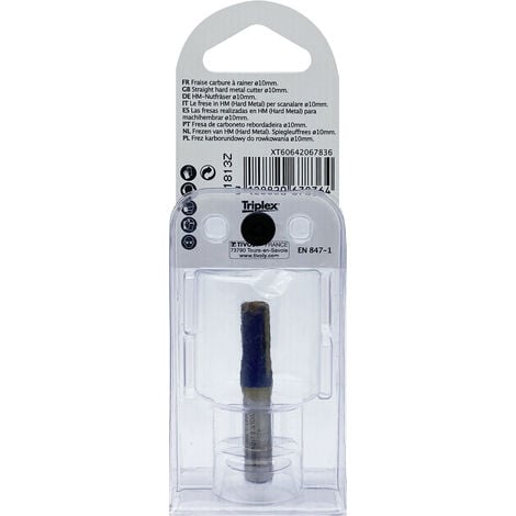 Tivoly • Fraise de Défonceuse à Rainurer Droit • Ø10mm • 2 Lames en Carbure • Tige Ø8mm • Pour Travail du Bois