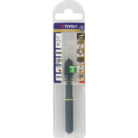 Tivoly • Taraud machine Multi-applications HSS -Revêtu STEAM -M MF -ISO529 -6H -Forme B (GUN) -Conicité arrière Ø: M10 X 150