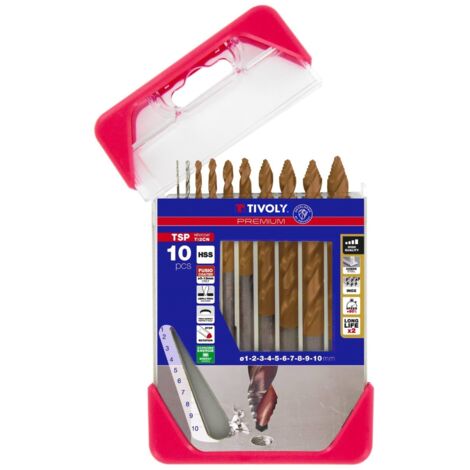 Composition de forets TSP Fusio étagé - Coffret CLIPSTER 10 pièces 1A10 - TIVOLY