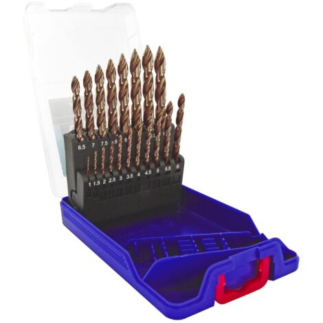 Tivoly – Coffret de forets à métaux 19 pièces – Acier rapide pour perçage intensif – Plage de diamètres 1 à 10 mm – Queue cylindrique avec méplats