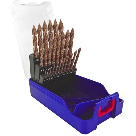 Tivoly – Foret à métaux TSP HSS – Coffret de 25 pièces – Ø 1 à 13 mm – Affûtage étagé – Queue cylindrique – 11457170017
