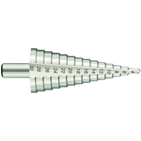 Tivoly – Foret HSS conique étagé Ø 4-20 mm – Pour aciers traités thermiquement jusqu'à 700 N/mm² – Performance optimale en milieux exigeants - 11448620420