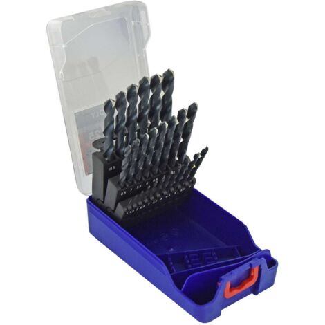 Coffret 25 forets métaux HSS STEAM taillés meulés pointe en croix Ø 1 à 13mm ESSENTIAL - Tivoly