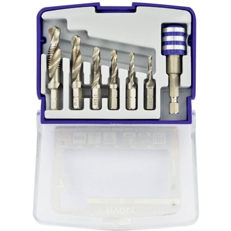 Tivoly • Coffret de 6 forets taraudeurs HSS queue hexa M3 à M10
