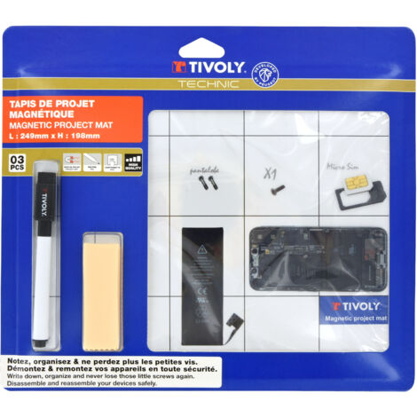 Tivoly • Tapis de projet magnetique, marqueur effaçable (1/2)