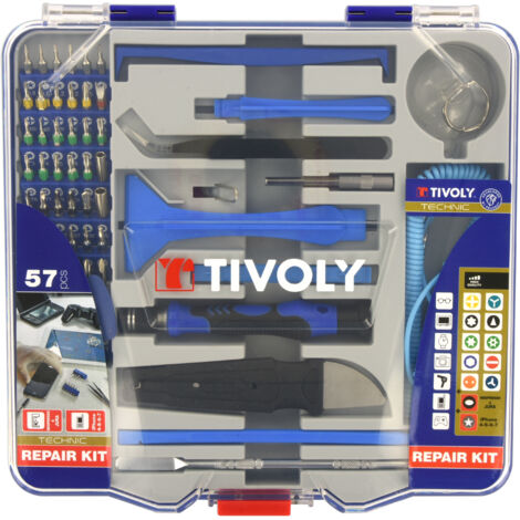 Tivoly • Coffret de 57pcs Ouverture/Réparation de Smartphone/Appareils Electriques/Electroniques (1/2)