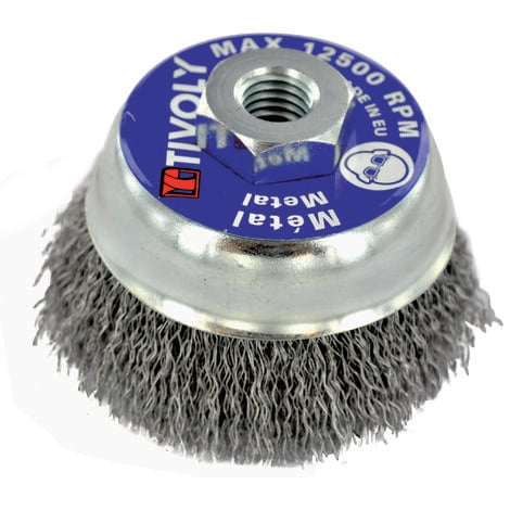 Brosse métallique coupe 75 mm pour meuleuse 115 à 150 mm - D-39768