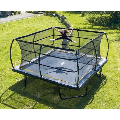 Easy Assemble Mega 9 ft. X 15 ft. Rectangular Trampoline with Fiber Flex  Enclosure System