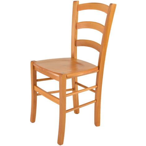 Tommychairs - Sedia modello Venice per cucina bar e sala da pranzo, robusta struttura in legno di faggio color miele e seduta in legno (1/5)