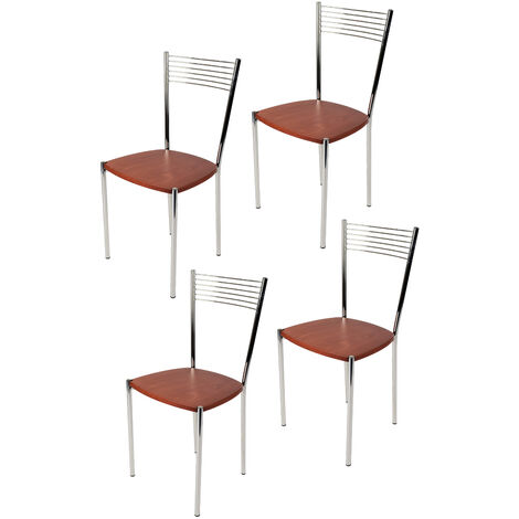Tommychairs - Set 4 sedie modello Elegance per cucina bar e sala da pranzo,  struttura in acciaio