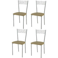 Tommychairs - Set 4 sedie modello Elena per cucina bar e sala da pranzo,  struttura in acciaio