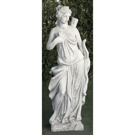 Relaxdays Statue ange funéraire, résistant gel, déco pierre tombale  cimetière jardin, 50 cm, blanc