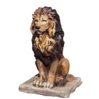 Statue LION 33x33x55cm. Pierre reconstituée